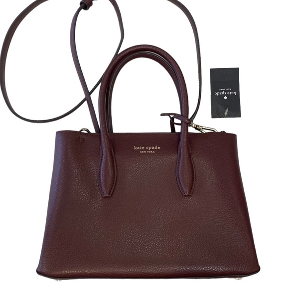 NWT Kate Spade Eva Small Top Zip Satchel in Cherrywood Red - Picture 4 of 14